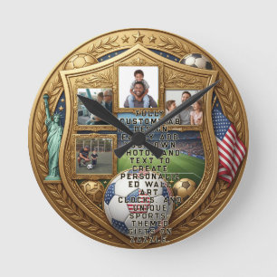 Custom World Cup Family Wall Art Round Clock