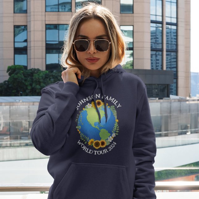 Custom World Tour Earth Sunflowers Overseas Travel Hoodie (Creator Uploaded)