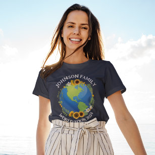 Custom World Tour Earth Sunflowers Travel Women's T-Shirt
