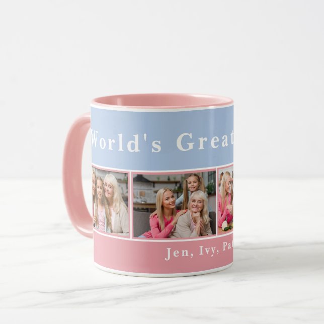 Custom World's Best Mum Custom Photo Collage Mug (Front Left)