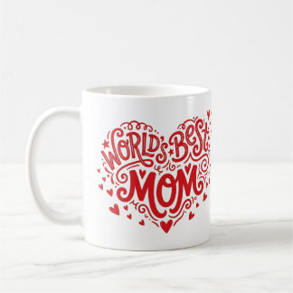 Custom World's Best Mum Red Heart Photo Mug