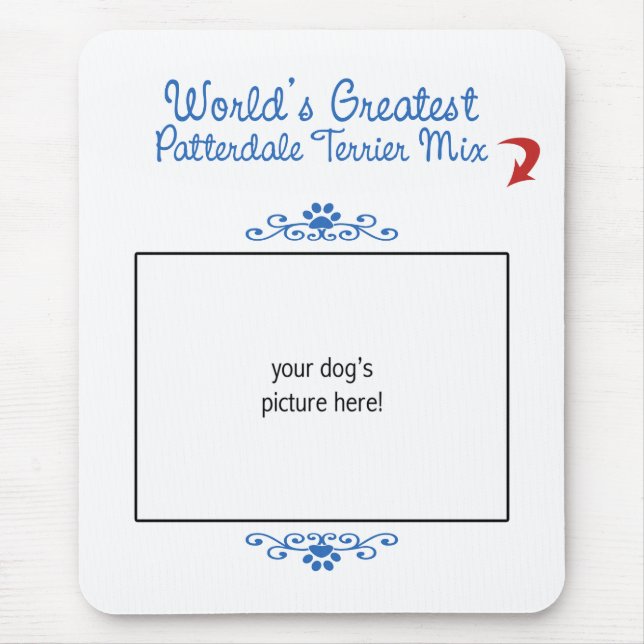 Custom Worlds Greatest Patterdale Terrier Mix Mouse Pad (Front)