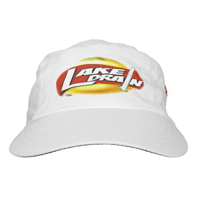 Custom Woven Lake Drain♨️ Performance Hat, White Hat (Front)