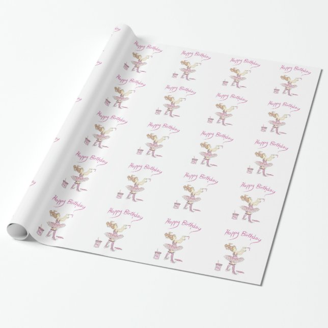 Custom wrapping paper tutu PINK (Unrolled)