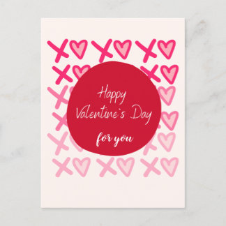 custom XOXO Bold Modern Happy Valentines Day  Postcard