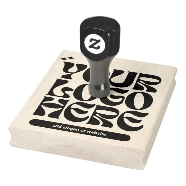 Custom Y2k Business Logo Retrowave Rubber Stamp (Stamp)