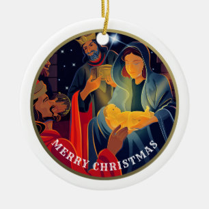 Custom Year and Family Name Christmas Ornaments