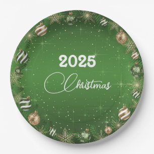 Custom Year Christmas Paper Plate