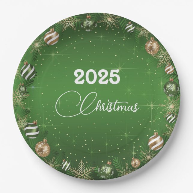 Custom Year Christmas Paper Plate (Front)