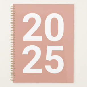 Custom year dusty pink modern typography numbers planner
