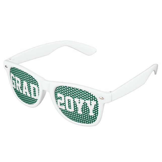 Custom Year Grad School College Graduation Party Retro Sunglasses (Angled)