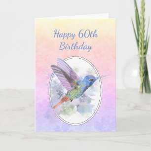 Custom Year Happy Birthday 60th Hummingbird Bird Programme