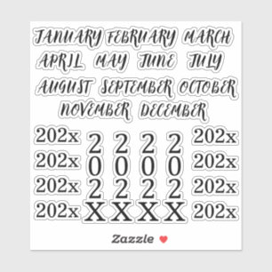 Custom Year Headings Months Bullet Journal Planner