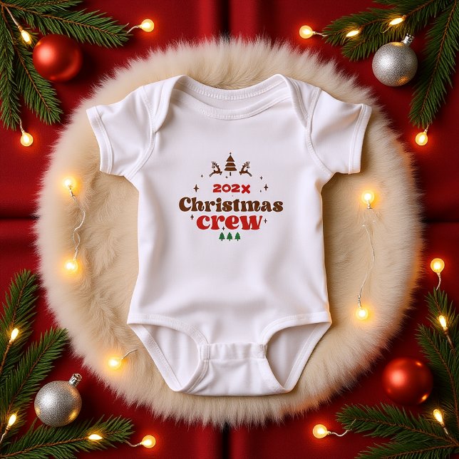 Custom Year Holiday Christmas Crew  Baby Bodysuit (Custom Year Holiday Christmas Crew Baby Bodysuit)
