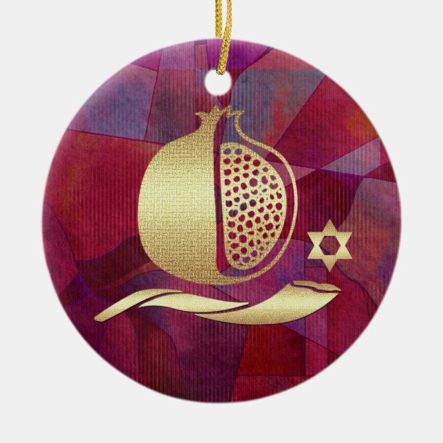 Custom Year Jewish New Year,Rosh Hashanah Ornament (Front)
