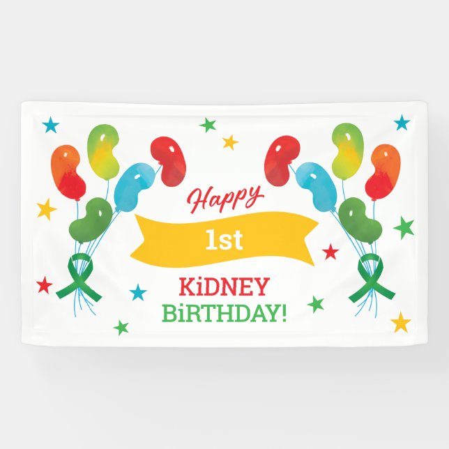 Custom Year Kidney Transplant Birthday Banner (Horizontal)
