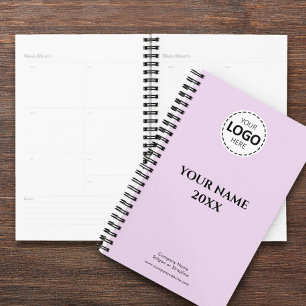 Custom Year, Logo, Name and Text, Lavender Diary Planner