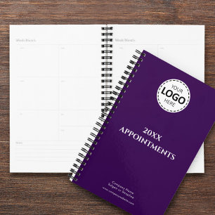 Custom Year, Logo,Text, Purple Appointment Planner