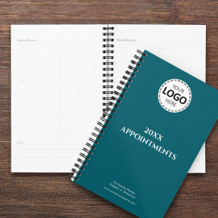 Custom Year, Logo,Text, Teal Appointment Planner