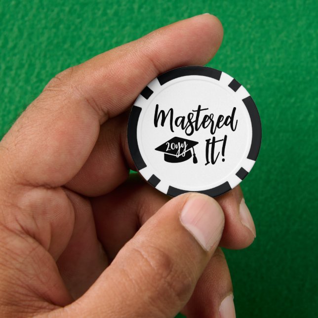Custom Year Masters Degree Graduation Mastered It Poker Chips (Hand)