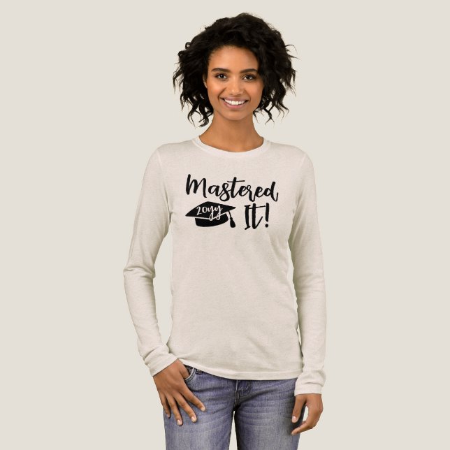 Custom Year Masters Degree Graduation Mastered It Tri-Blend Shirt (Full Front)