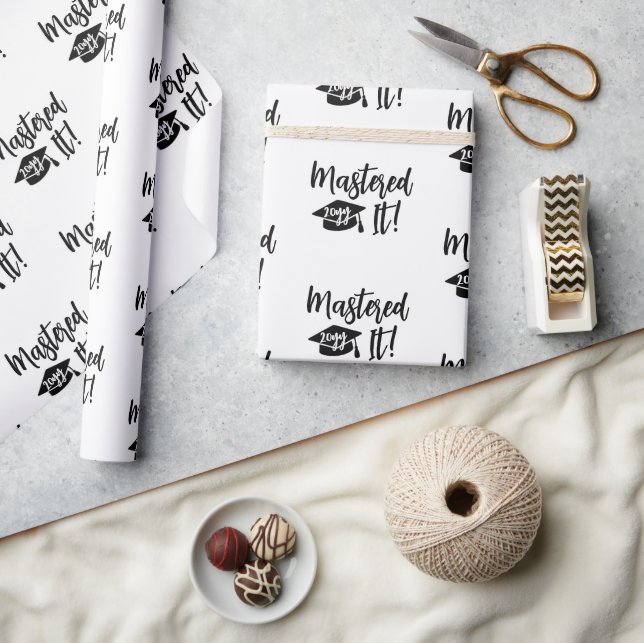 Custom Year Masters Degree Graduation Mastered It Wrapping Paper (Crafts)