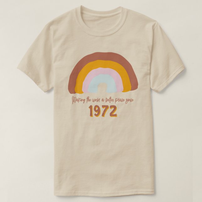 Custom Year Rainbow Making World a Better Place T-Shirt (Design Front)
