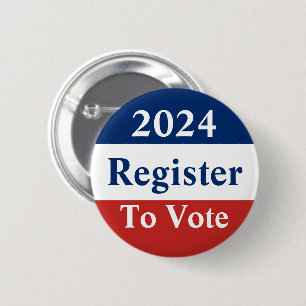 Custom Year Red White and Blue Register to Vote 6 Cm Round Badge