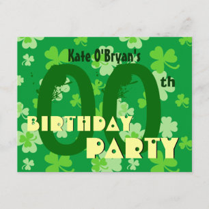 Custom Year Shamrocks Birthday Party V07 Invitation