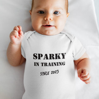 Custom Year "Sparky in Training" Electrician  Baby Bodysuit