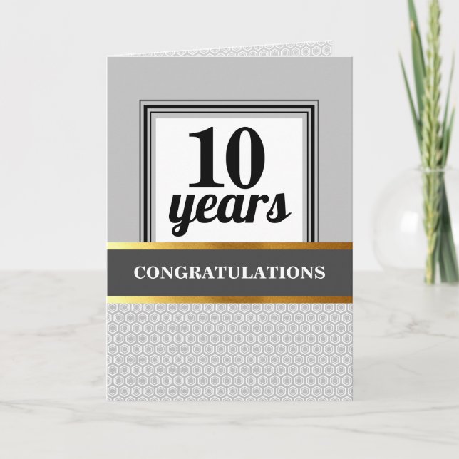 Custom year universal employee anniversary grey card (Front)