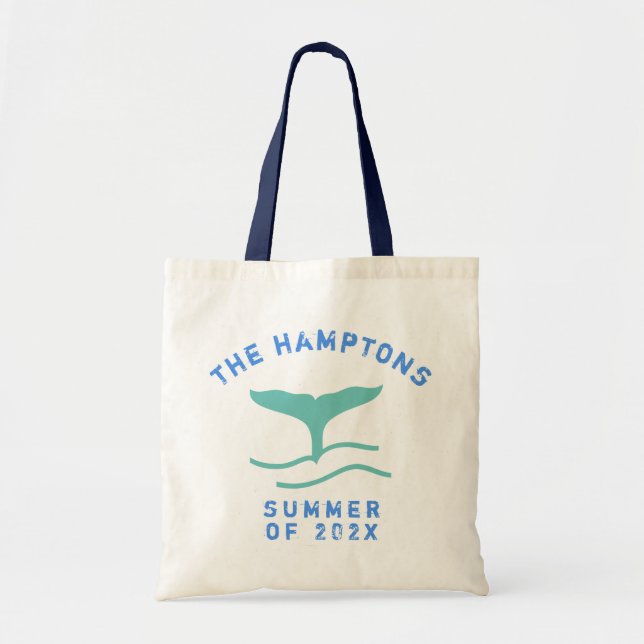 Custom Year Whale The Hamptons Summer of 202x Tote Bag (Front)
