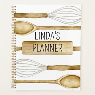 Custom Yearly Planner – Watercolor Kitchen Utensil