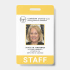 Custom Yellow Business Logo Photo ID Employee