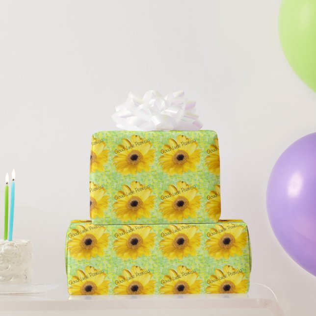 Custom Yellow Gerber Daisy Photograph Wrapping Paper (Party Gifts)