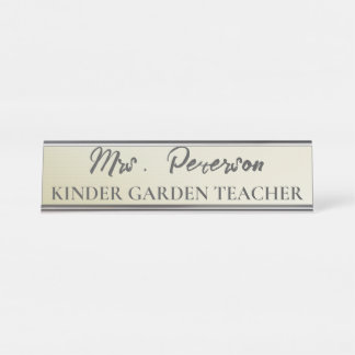 Custom Yellow Gradient Teacher Desk Name Plate
