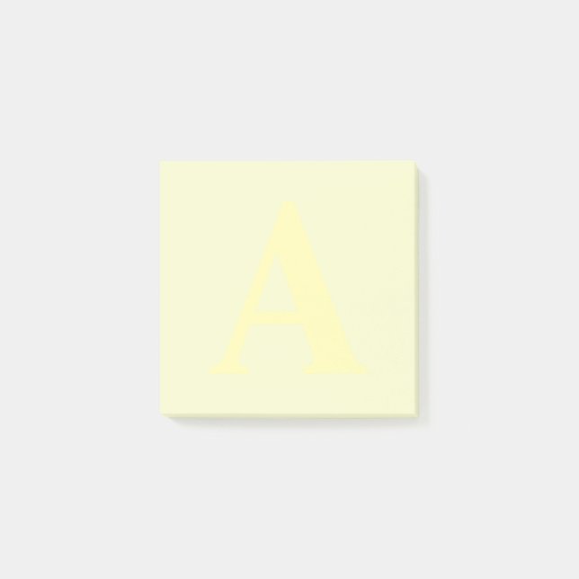 Custom Yellow Monogram Post-it® Notes (Front)