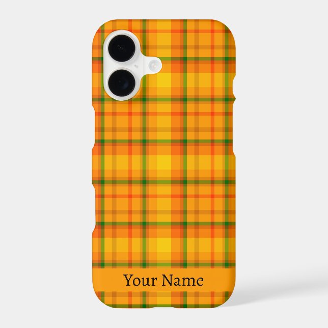 Custom Yellow Orange Retro Gingham Plaid (Back)