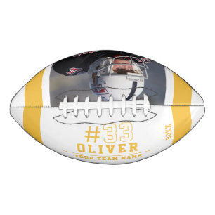 Custom Yellow Player Name Number Team Photo Football