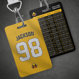 Custom Yellow Player Team Roster Card Sport Badge ID Badge