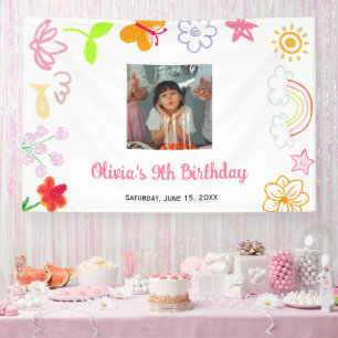 Custom Yellow Purple Birthday Banner