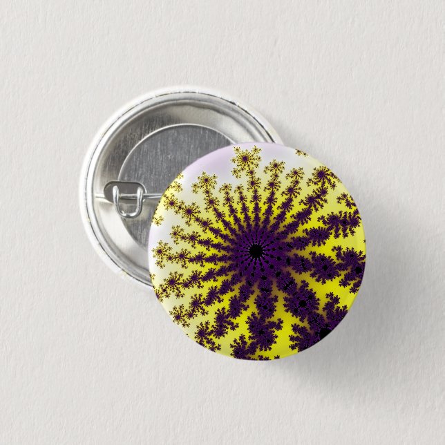 Custom Yellow Purple Burst Small Round Button (Front & Back)