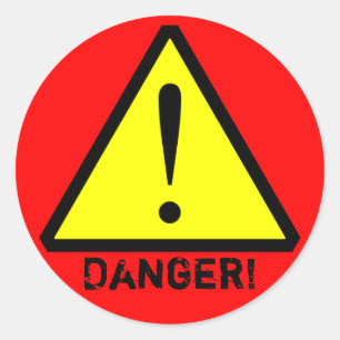 Custom Yellow, Red & Black Warning Symbol Sticker