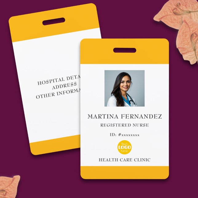 Custom Yellow Registered Nurse Photo ID Badge (Creator Uploaded)