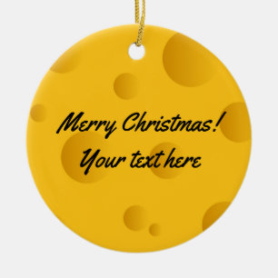 Custom yellow swiss cheese photo Christmas tree Ceramic Tree Decoration