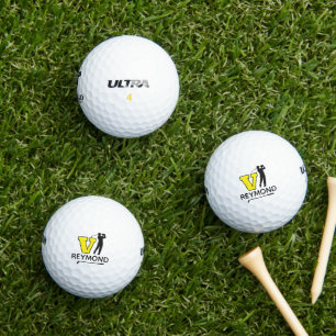 Custom Yellow V Initial Mark - to identify golfers Golf Balls