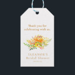 Custom Yellow Watercolor Floral Bridal Shower  Gift Tags<br><div class="desc">Elegant Yellow Watercolor Floral Stylish Bridal Shower Custom Gift Tags</div>
