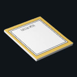 Custom Yellow White Editable Color Notepad<br><div class="desc">Yellow (background color can be edited) personalized notepad with your name or any text you choose at the top.</div>