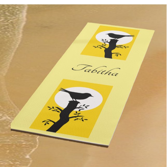 Custom Yellow Zen Bird Yoga Mat (Creator Uploaded)