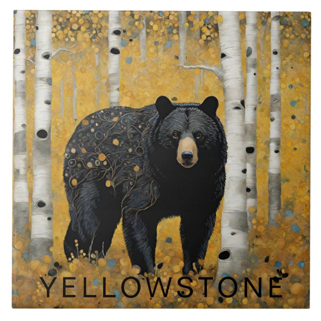 Custom Yellowstone Black Bear Decor  Tile (Front)